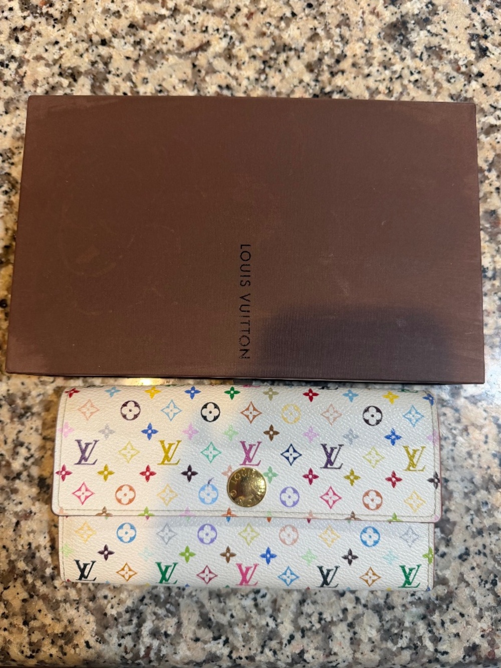 Authentic Louis Vuitton White Multicolor Wallet